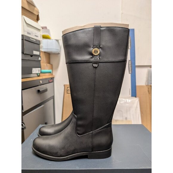 Tommy Hilfiger Riding Boots Shano SIZE 8.5 M Black - Picture 4 of 8